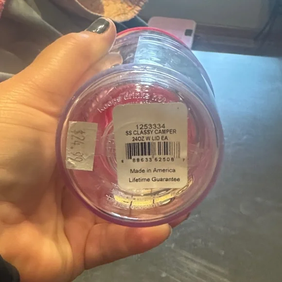 Tervis Tumbler with Pink Lid and Camper Design - Picture 3 of 7